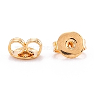 Brass Friction Ear Nuts, Long-Lasting Plated, Real 18K Gold Plated, 4.5x5.5x3mm, Hole: 0.8mm(KK-F824-023G)