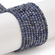 Natural Sapphire Beads Strands, Grade A, Faceted, Round, 2mm, Hole: 0.5mm, about 195~198pcs/strand, 15.35~15.63''(39~39.7cm)(G-F509-18A-2mm)