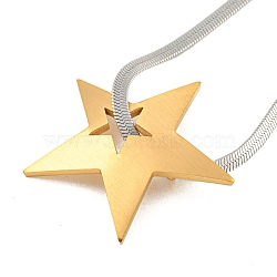 304 Stainless Steel Snake Chain Necklaces, Pendant Necklaces, Star, 15.75 inch(40cm), Pendant: 39x39.5mm(NJEW-P311-02C-P)