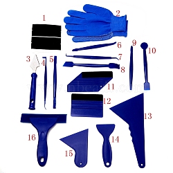 Change Film Protector Multi-Function Tool Set, Include Car Vinyl Glue Cutting Tool, Micro Squeegees, Felt Squeegee and Scraper, Blue, Box: 14.5x22.5x4.8cm(TOOL-WH0121-16)
