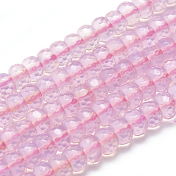 Opalite Beads Strands, Faceted, Rondelle, 7.5x4.5mm, Hole: 1mm, about 80pcs/strand, 15.16 inch(38.5cm)(G-L557-12C)