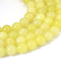 Natural Lemon Jade Round Bead Strands, 6~6.5mm, Hole: 1mm, about 63pcs/strand, 15.5 inch(X-G-E334-6mm-07)