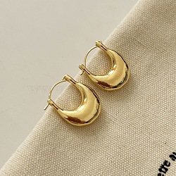 Retro Brass Huggie Hoop Earrings for Women, Golden(TC8176-2)