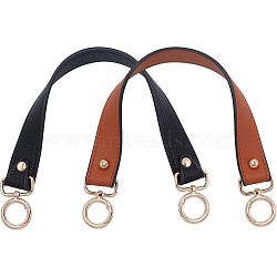 2 Pcs 2 Colors Microfiber Leather Bag Tape, with Light Gold Zinc Alloy Swivel Spring Gate Rings Clasps, for Bag Straps Replacement Accessories, Mixed Color, 39.5cm, 1pc/color(FIND-CA0001-77LG)