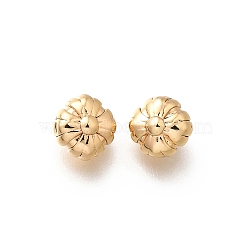 Brass Beads, Flower, Real 18K Gold Plated, 6.5x6.5x4.5mm, Hole: 0.8mm(KK-K378-73G)