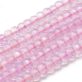 Opalite Beads Strands, Faceted, Rondelle, 7.5x4.5mm, Hole: 1mm, about 80pcs/strand, 15.16 inch(38.5cm)