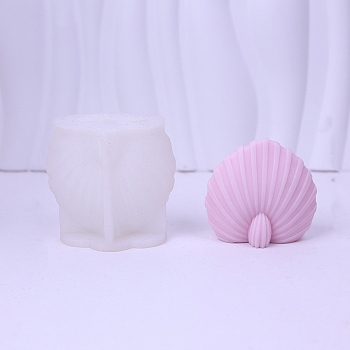 Shell Shape Candle DIY Food Grade Silicone Molds, For Candle Making, White, 8.7x9x5cm