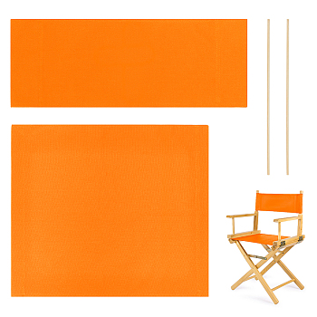 Canvas Cloth Chair Replacement Cover, with Wood Stick, Rectangle, Dark Orange, 455~535x220~400x1.5~2mm