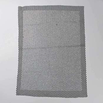 Iron on Polyester Mesh Ornament Accessories, with Rhinestone, Black, 440x330x1.5mm