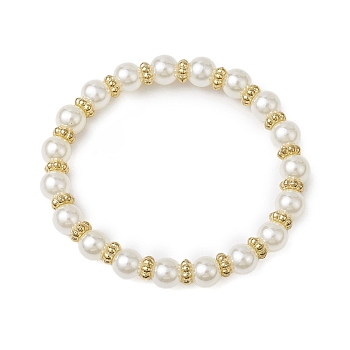 CCB Imitation Pearl Bracelets Sets, with 304 Stainless Steel Beads for Women, Golden, 2-1/4 inch(5.8cm)