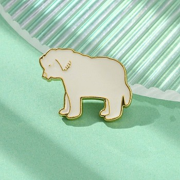 Puppy Dog Enamel Pins, Golden Alloy Brooches for Backpack Clothes, White, 21x28mm