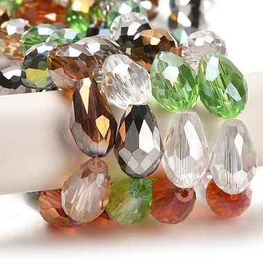 Faceted Teardrop Glass Beads Strands(GS053-AB)-2