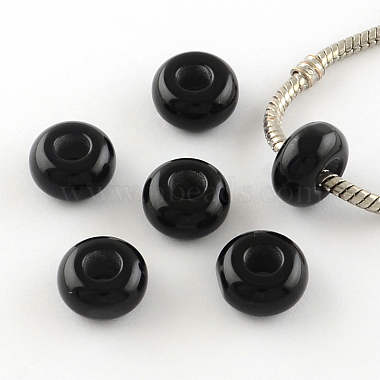 13mm Black Rondelle Resin Beads