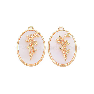Real 18K Gold Plated December Holly Shell Pendants