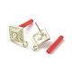 Rack Plating Golden Alloy with ABS Pearl Stud Earring Findings(EJEW-B036-03G-13)-2
