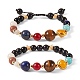 Round Natural Mixed Stone Braided Bead Bracelet Sets(BJEW-SW00009)-1