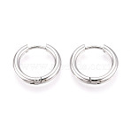 304 Stainless Steel Hoop Earrings, Stainless Steel Color, 16x17x2.5mm(EJEW-T048-24A-P)