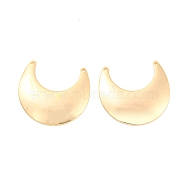 Brass Pendants, Moon Charms, Real 18K Gold Plated, 23x25x2.5mm, Hole: 1mm(KK-M261-20G)
