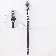 Natural Green Aventurine Twelve Constellation Magic Wand, Cosplay Magic Wand, for Witches and Wizards, Gemini, 290mm(PW-WG23699-10)