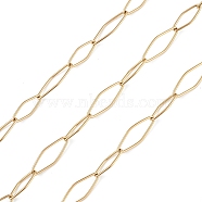 304 Stainless Steel Horse Eye Link Chains, Unwelded, with Spool, Golden, 15x6x1mm, 20x7x1mm, about 32.81 Feet(10m)/Roll(CHS-C006-13G)