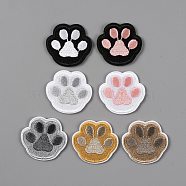 Dog Paw Print Polyester Embroidery Sew on/Self-Adhesive Patches, Sewing Craft Decoration, Mixed Color, 33x35.5x2mm, 7pcs/set(DIY-TAC0025-03)