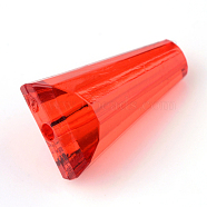 Transparent Acrylic Beads, Cone, Red, 17x10x9mm, Hole: 2mm, about 675pcs/500g(TACR-S123-01)