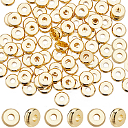 200Pcs Brass Spacer Beads, Nickel Free, Flat Round/Disc, Real 18K Gold Plated, 6x1.5mm, Hole: 2mm(KK-SC0004-02)