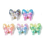 Opaque Acrylic Pendants, AB Color, Butterfly, Colorful, 29.5x29x10mm, Hole: 3.4mm(PALLOY-JF02489)