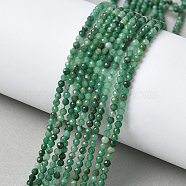 Natural African Jade Beads Strands, Faceted, Round, 2.5mm, Hole: 0.5mm, about 177pcs/strand, 15.75''(40cm)(G-C009-A26-01)