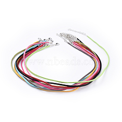 Mixed Color Faux Suede Necklace Cord Making, with Platinum Color Iron Lobster Clasps and Iron Chains, 17.7 inch(X-NCOR-R025-M)
