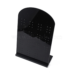 Arch Shaped Opaque Acrylic Earring Display Stands, Earring Stud Organizer Holder, Black, Finish Product: 5.4x12.35x19.8cm(EDIS-WH0022-17)