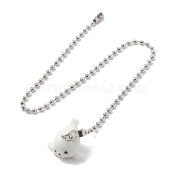 Resin Ceiling Fan Pull Chain Extenders, with Iron Ball Chains, Sea Lion, 330mm, Pendant: 17x23x23.5mm(FIND-JF00126-10)