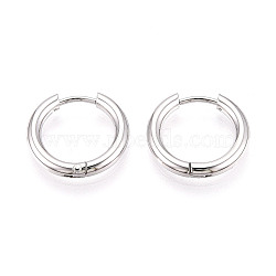 304 Stainless Steel Hoop Earrings, Stainless Steel Color, 16x17x2.5mm(EJEW-T048-24A-P)