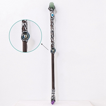 Natural Green Aventurine Twelve Constellation Magic Wand, Cosplay Magic Wand, for Witches and Wizards, Gemini, 290mm
