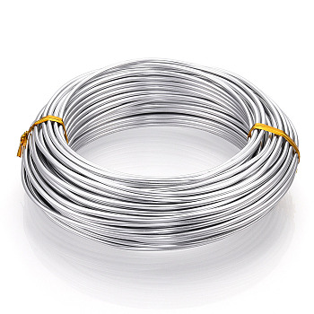 Rubber Covered Aluminum Wire, Round, Bendable Metal Craft Wire, for Making Dolls Skeleton DIY Crafts, Silver, 12 Gauge, 2mm, about 65.62 Feet(20m)/Roll