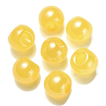 Opaque Acrylic Beads, Round, Top Drilled, Gold, 19x19x19mm, Hole: 3mm