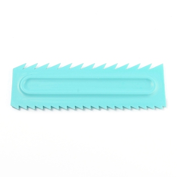 Plastic Baking Edge Dough Scraper and Cutter Pastry Spatulas, for Cake Decoration Baking Tools, Rectangle, Pale Turquoise, 217x71x7mm