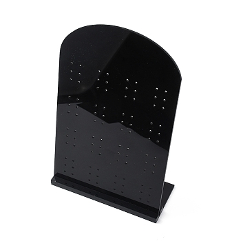 Arch Shaped Opaque Acrylic Earring Display Stands, Earring Stud Organizer Holder, Black, Finish Product: 5.4x12.35x19.8cm