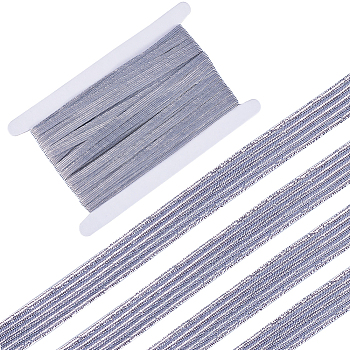 Gorgecraft 24 Yards Flat Nylon Elastic Cord/Band, with Rubber Inside, Webbing Garment Sewing Accessories, Light Grey, 8mm