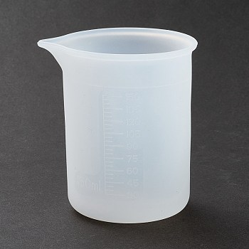 Silicone Measuring Cup, DIY Epoxy Craft Mold Tools, White, 7.8x6.7x8.1cm, Capacity: 150ml(5.07fl. oz)