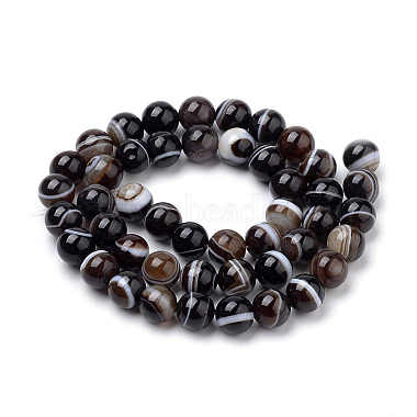 Natural Striped Agate/Banded Agate Beads Strands(G-S259-04A-10mm)-2