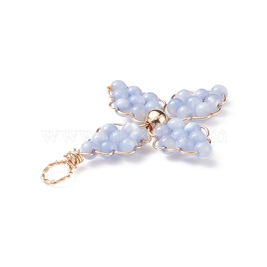 2 pièces 2 couleurs pendentifs en perles de coquille d'eau douce naturelle teintes(PALLOY-JF01910)-5