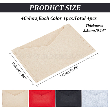 wadorn 4pcs 4 couleurs laine feutre enveloppe sac à main insert organisateur(FIND-WR0006-71B)-2