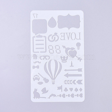 Plastic Reusable Drawing Painting Stencils Templates(DIY-G027-G17)-2