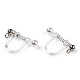 Resin Clip-on Earring Converter with Loops & ABS Plastic Imitation Pearl Beaded(STAS-T064-01P)-5