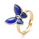 Cat Eye Butterfly Adjustable Ring with Clear Cubic Zirconia(RJEW-G258-01G)-5