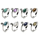 Natural Gemstone Adjustable Rings(RJEW-K269-08P)-1