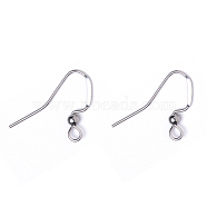 304 Stainless Steel French Earring Hooks, Flat Earring Hooks, with Horizontal Loop, Stainless Steel Color, 17x3mm, Hole: 2mm, 21 Gauge, Pin: 0.7mm(STAS-Q229-02)