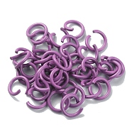 Zinc Alloy Open Jump Rings, Round Ring, Purple, 18 Gauge, 8x1mm, Inner Diameter: 6mm(FIND-WH0150-74A-06)