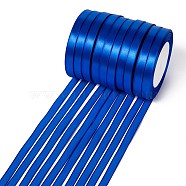 Single Face Satin Ribbon, Polyester Ribbon, Blue, 3/8 inch(10mm), about 25yards/roll(22.86m/roll), 10rolls/group, 250yards/group(228.6m/group)(RC011-40)